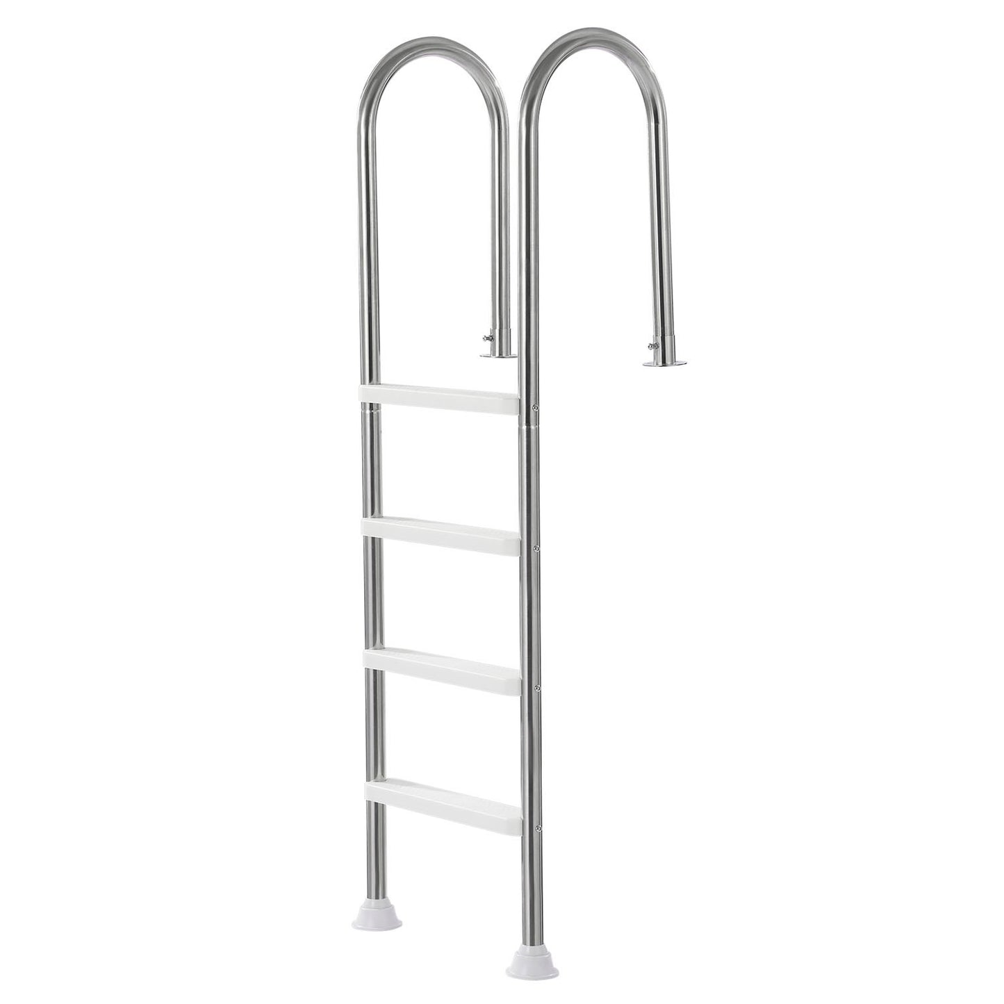 Stainless Steel Pool Ladder 4-Step 2 Handrail Loads 265 Lb For 54 In Decked Pool