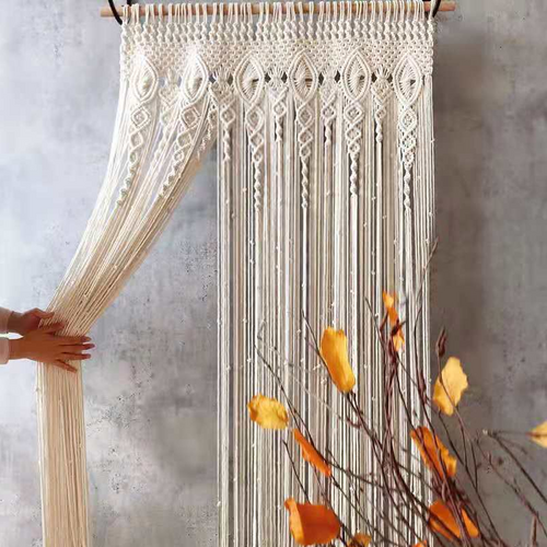 2M Macrame Curtain Panel Woven Wall Hanging Tapestry Doorway Rope Fringe Banner