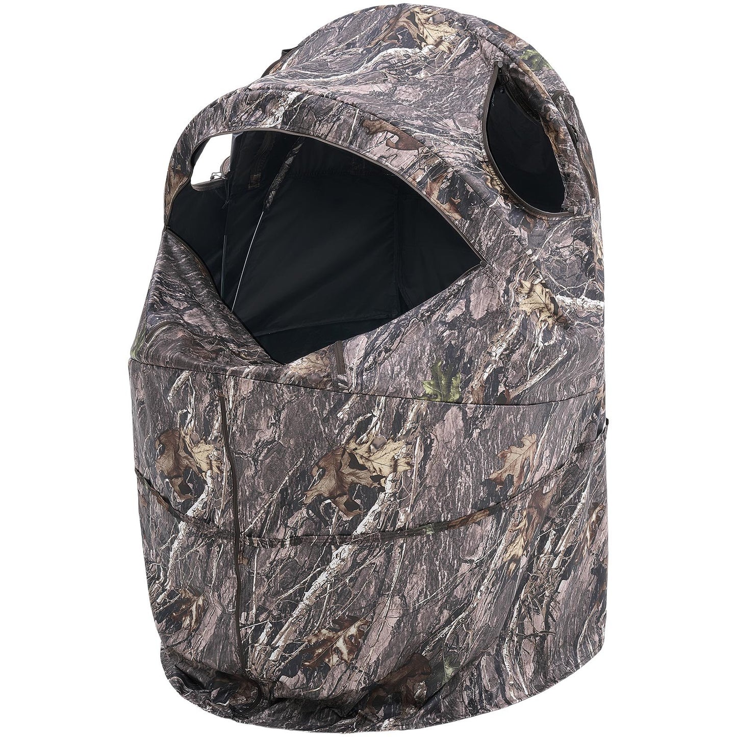 Hunting Blind, Single Person Ground Blinds With Carrying Bag, Portable Camouflage Tent, Reinforced Durable Concealed Shelter With Silent Zipper Door And Window, For Turkey And Deer