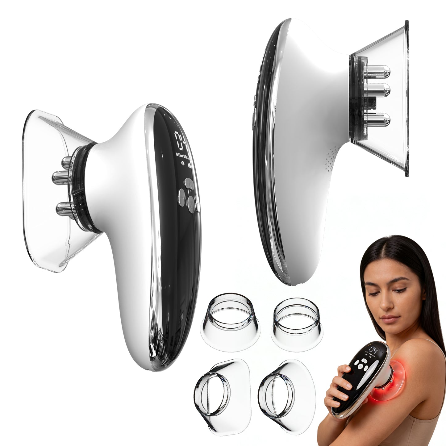 Face & Body Sculpting Machine With 4 Cups, Reduce Belly Fat, Smart Cupping Therapy Massager, Red Light Cupping Therapy, Negative Pressure Lymphatic Drainage Massager, Electric Cellulite Massage Tool