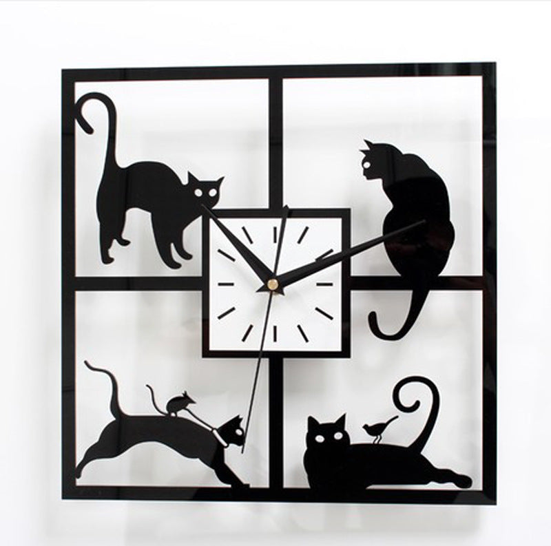 Acrylic cattail clock silent wall clock