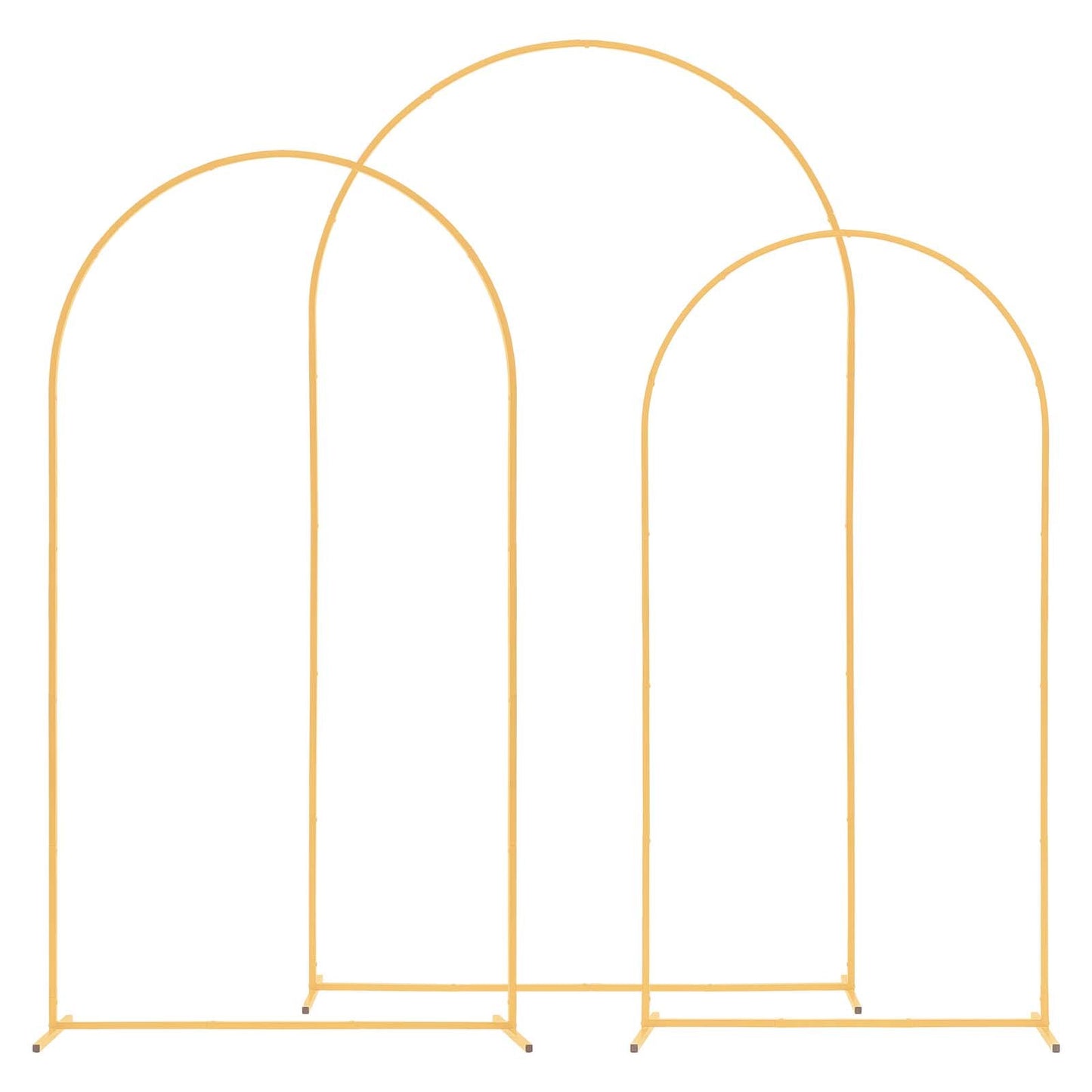 Arch Backdrop Stand, Set Of 3, 8 7.2 6.6 Ft, Stable Structure, Easy Assembly, Gold Metal Arch Backdrop Stand For Wedding, Birthday Party, Graduation, Holiday Celebration, And Ceremony Decoration
