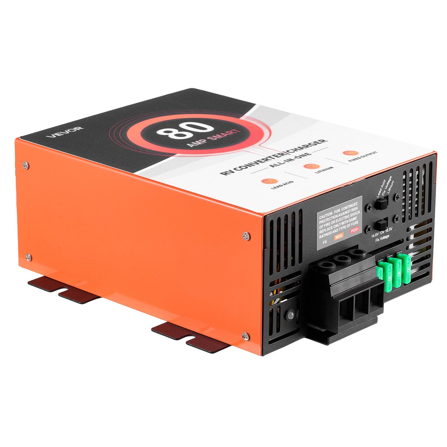 RV Power Converter, 80 Amp, 110V AC To 12V DC RV Converter Battery Charger, Multi Stage Smart Charging, 13V To 16.5V Operating Range, Compatible With Lithium & Lead Acid Battery, For Camper