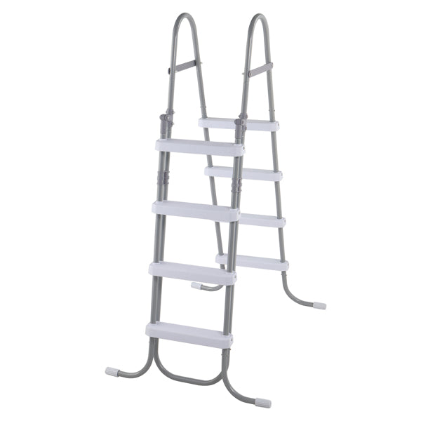 4 Steps 52in Pool Ladder Iron Grey Frame White Steps Safety Ladder