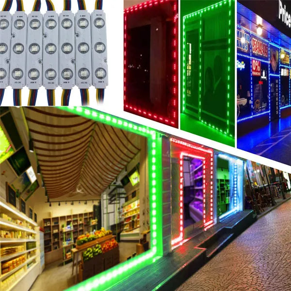 Module lumineux LED RGB SMD 5050, 3 LED, 12V, pour enseignes et vitrines