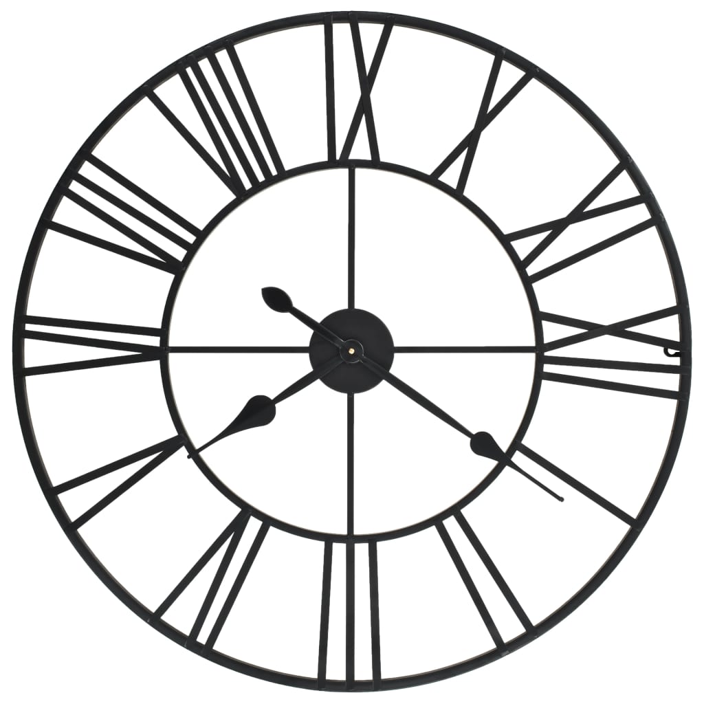Vintage Wall Clock with Quartz Movement, Metal, 80 cm XXL
