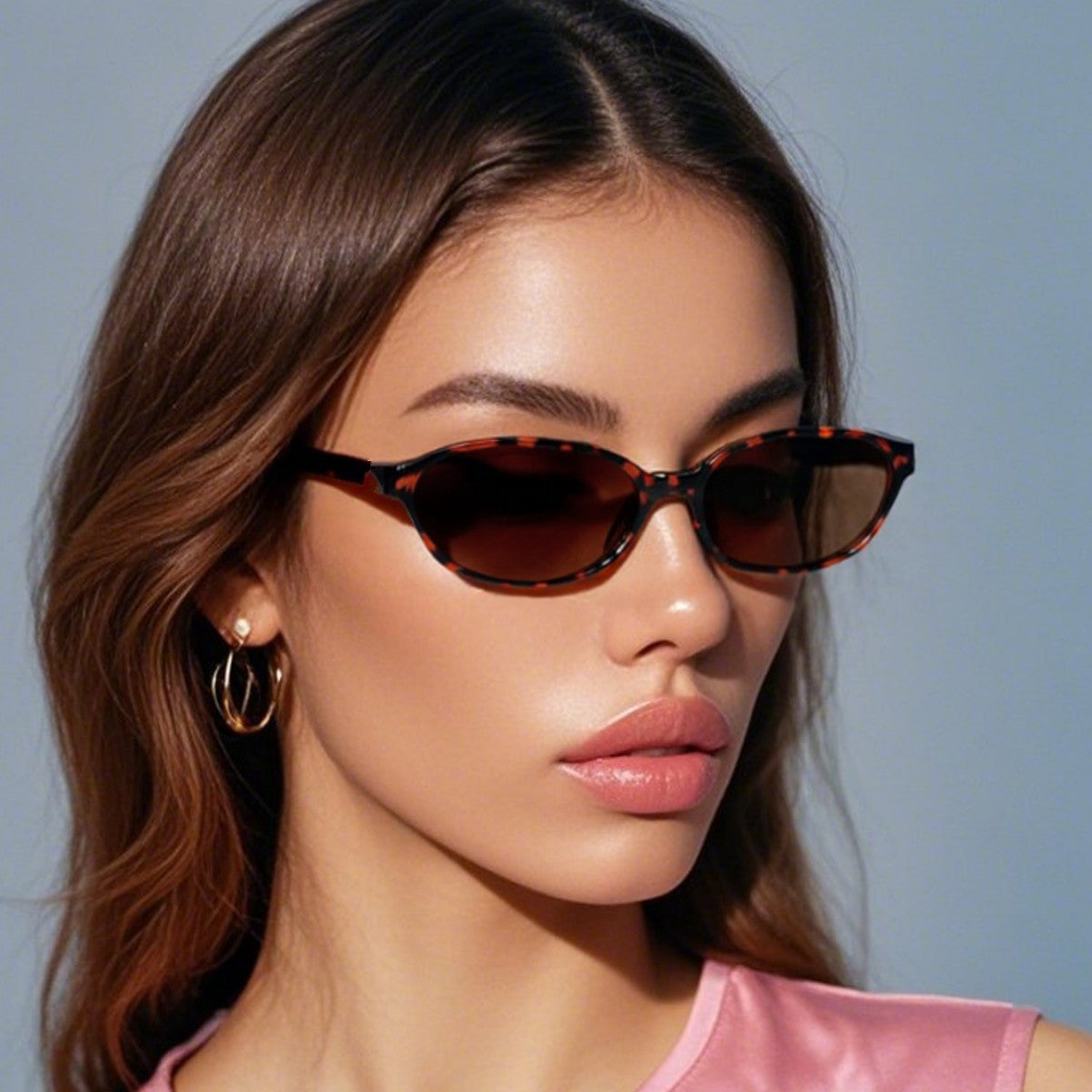 British-style Vintage Oval-frame Small-frame Sunglasses