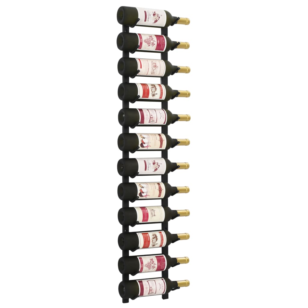 Wall-Mounted Wine Rack for 12 Bottles, Iron, Wall-Mounted Wine Racks