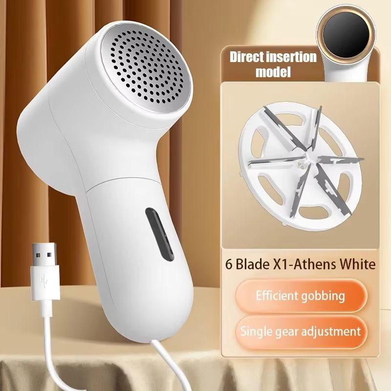 Rechargeable Lint Remover, White ABS Fabric Shaver For Clothes & Sweaters