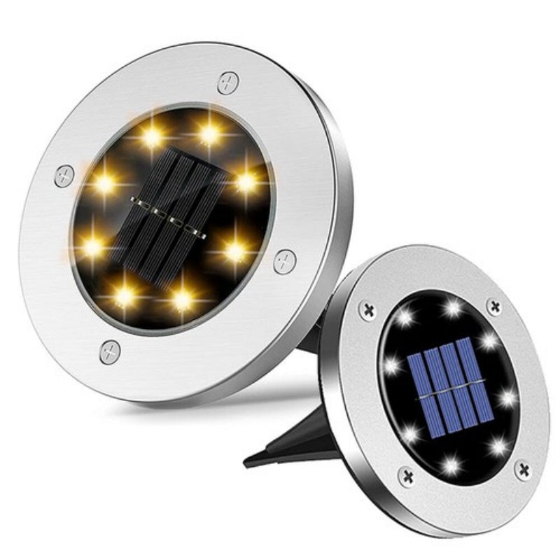 LED Solar Power Disk Lights Buried Light Outdoor Under Ground Waterproof Lamp17.4X13.4X10.3