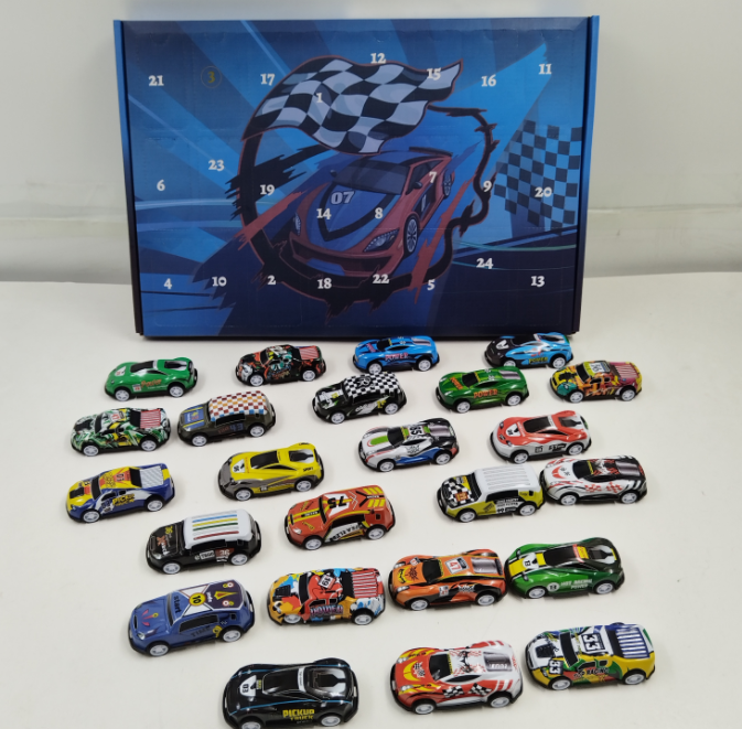 Race Car Advent Calendar 2026, 24 Days Countdown Blind Box With Mini Pull-Back Toy Cars, Racing Themed Surprise Gift Set For Kids & Car Lovers