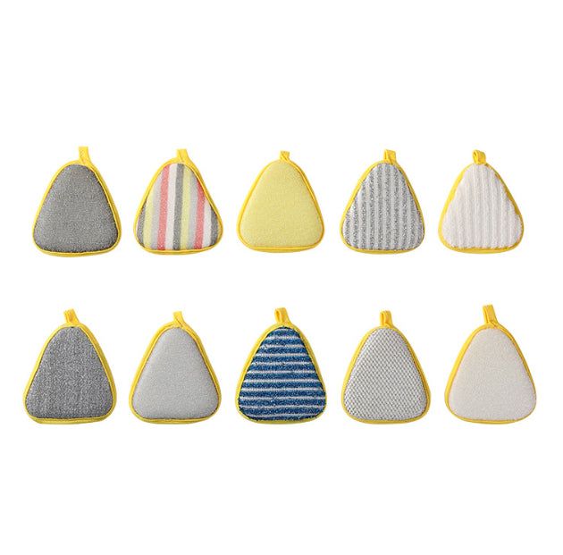 Cheese-shaped sponge wipe-random color-silver + sponge + non-stick tarp-3 pieces