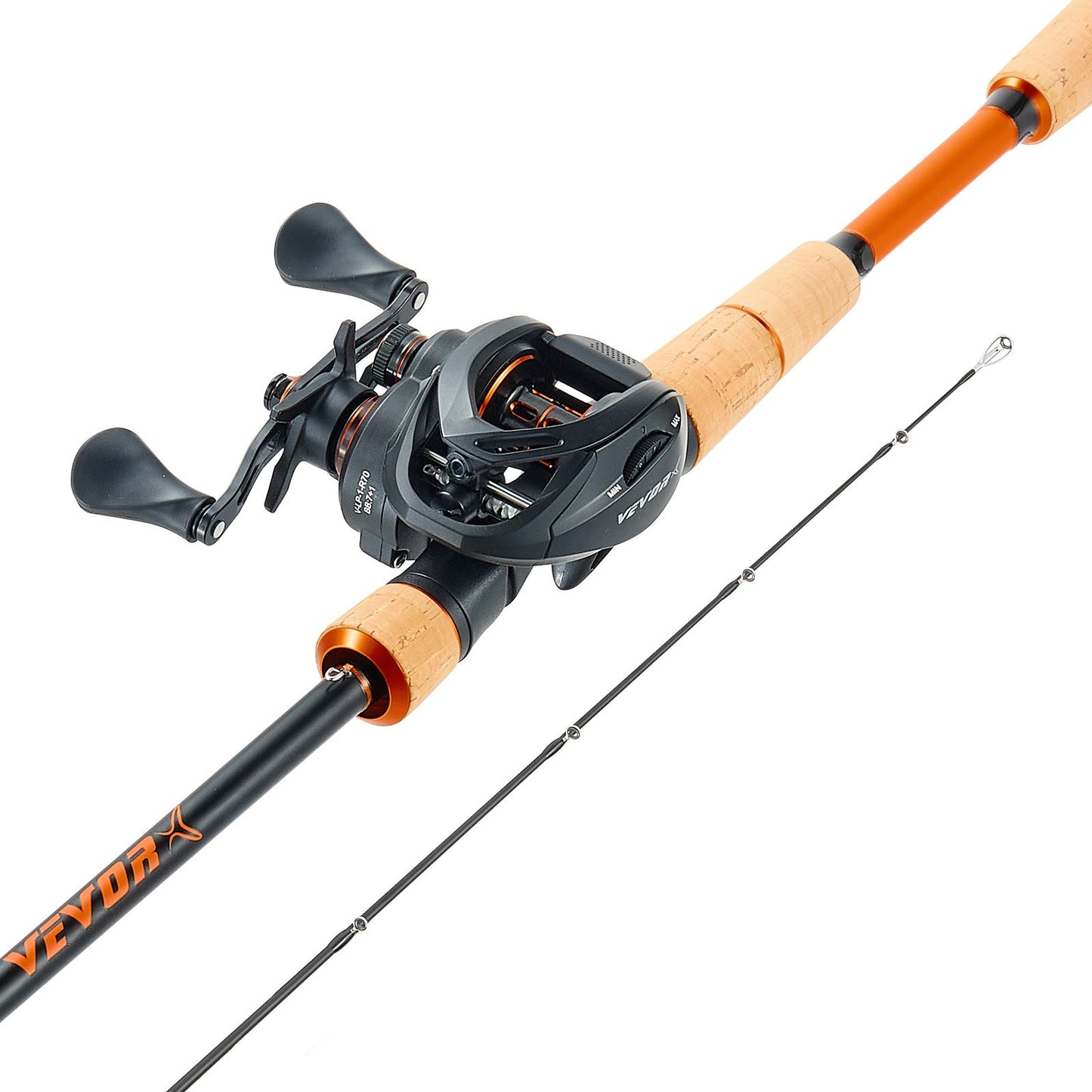 Rod And Fishing Reel Combo, IM7 Carbon Fiber Baitcasting Rod And Reel Combo, Bass Fishing Pole With 7+1 BB System, 7.0:1 Gear Ratio, Cork Handle, Stainless Steel Guides With Ceramic Rings