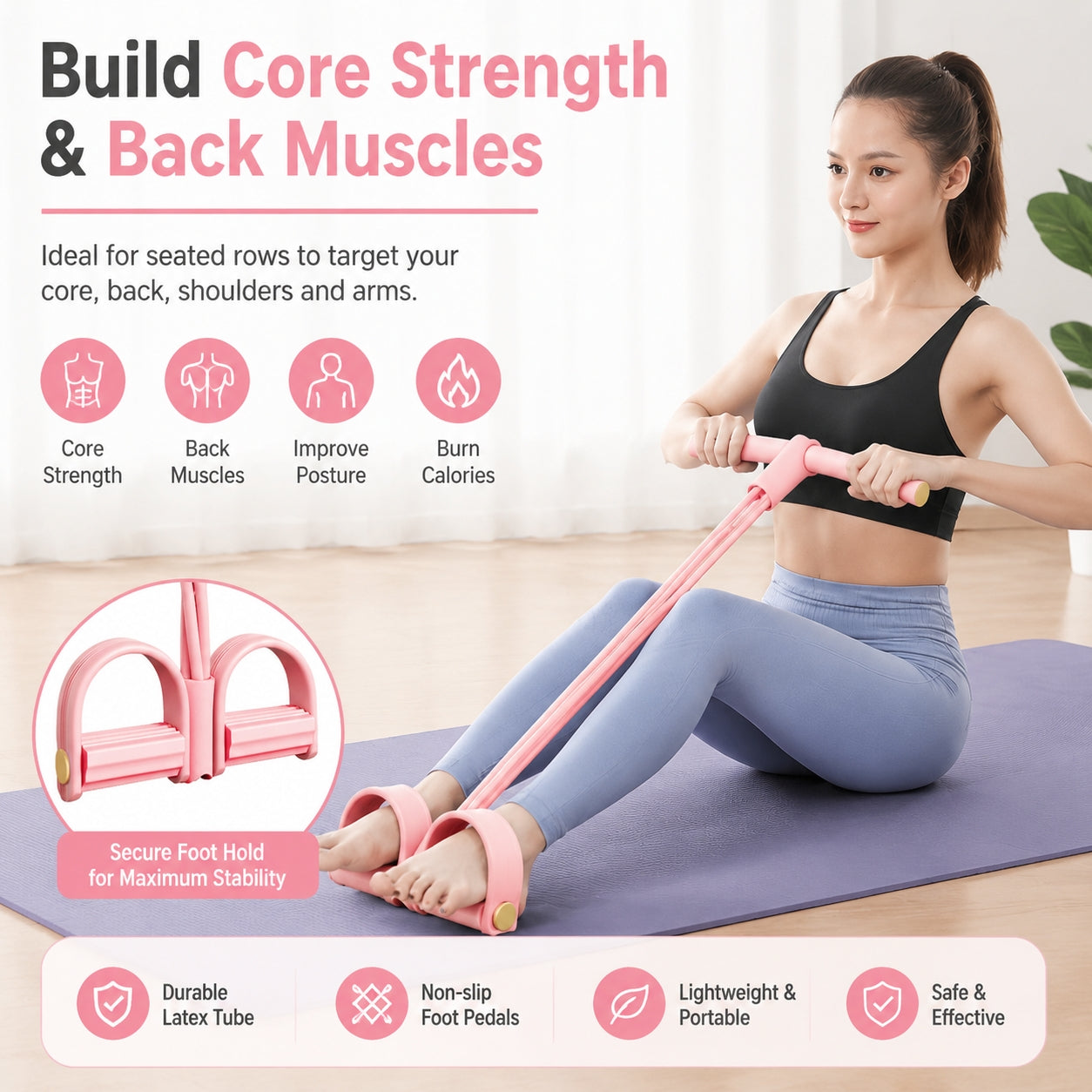 6-Tube Pedal Puller Resistance Rope, Foot Pedal Resistance Band, Yoga Elastic Exercise Bands, Stretching Slimming Training, Strength Exercise, Resistance Workout, Elast Compreh