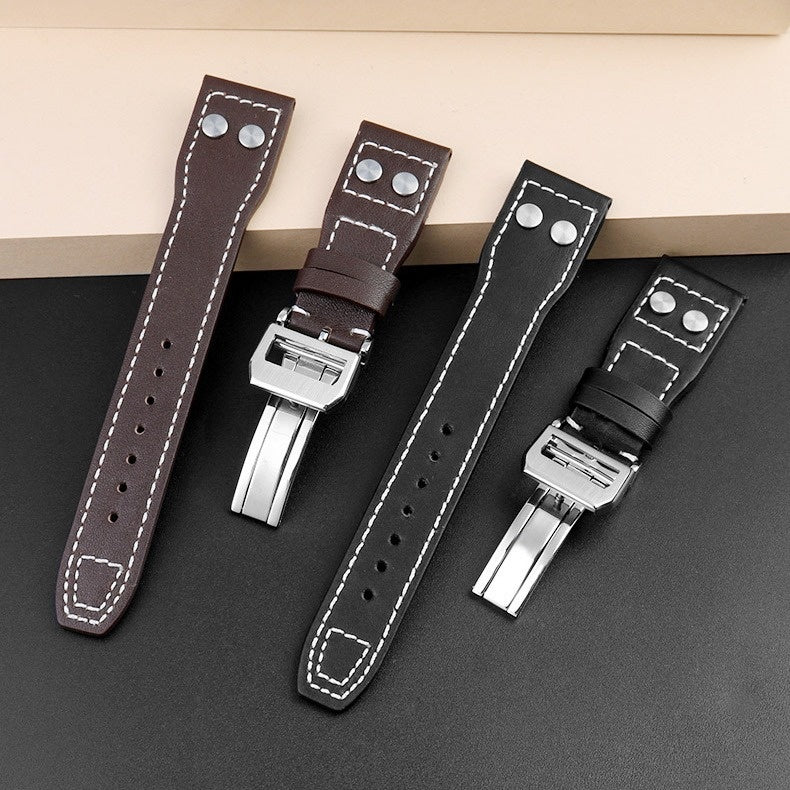 Portuguese Fire Jet Genuine Leather Watch Band Strap