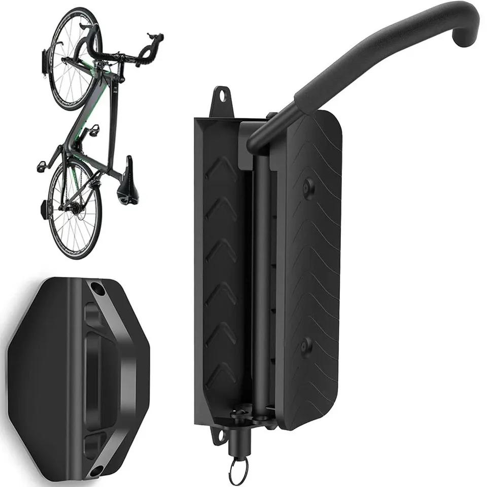 Support pan European shipping--1PC Bicycle Wall Rack, MTB Road Bike Storage, Rotating Angle, Hook, Bicycle Support Stand