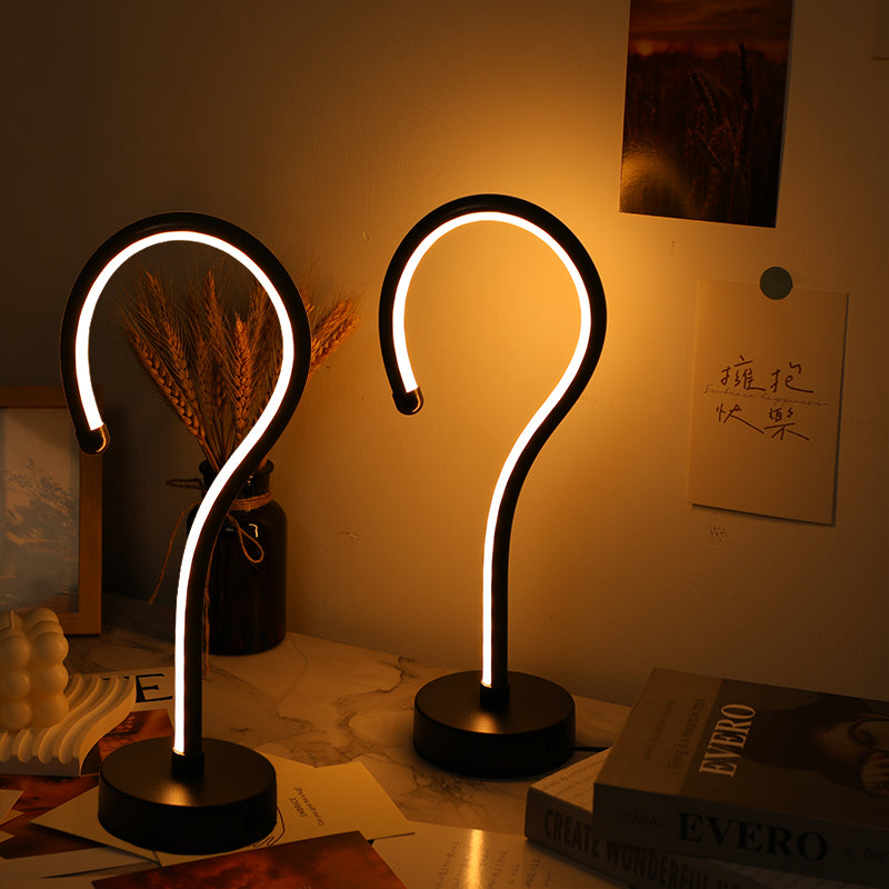 Lot de 2 lampes de table en forme de point d'interrogation, USB, gradation 3 couleurs
