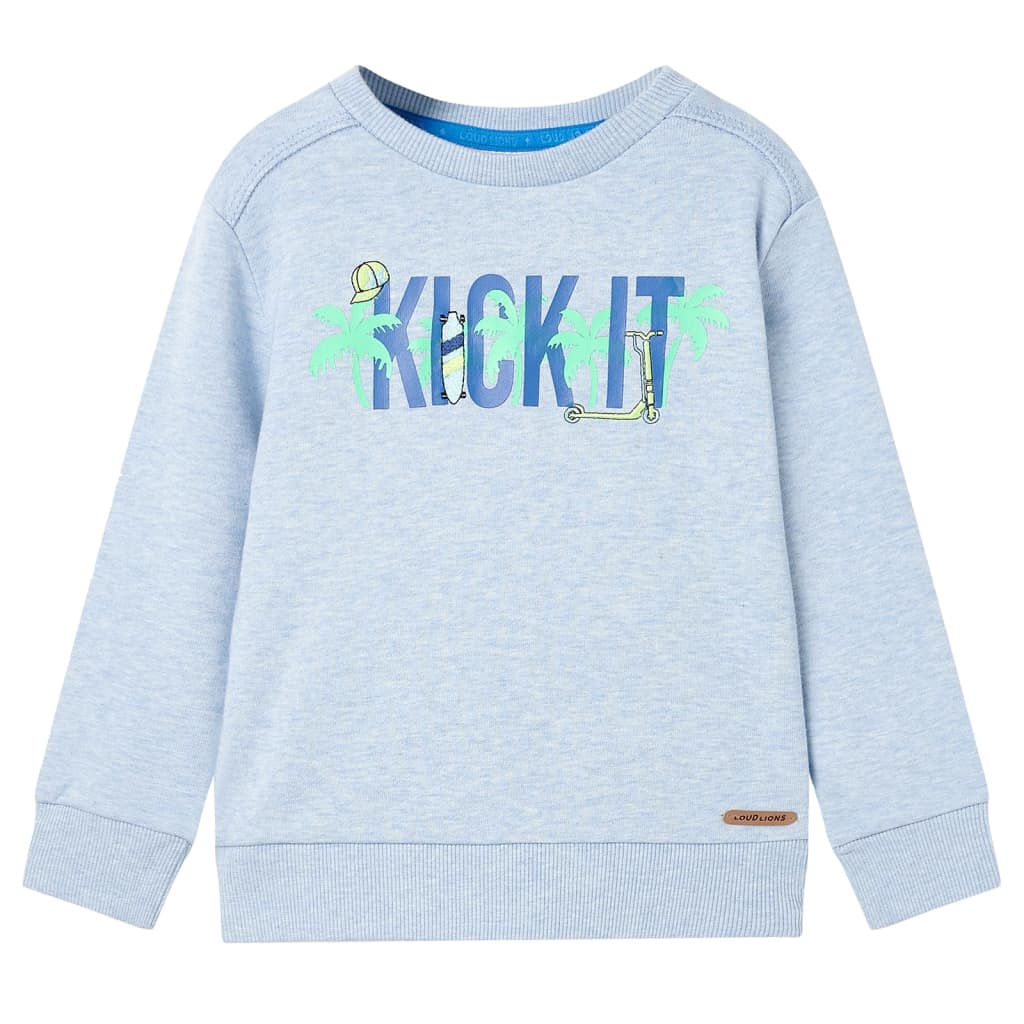 Children's sweatshirt light blue melange size 104 Children's sweatshirt light blue melange size 116
