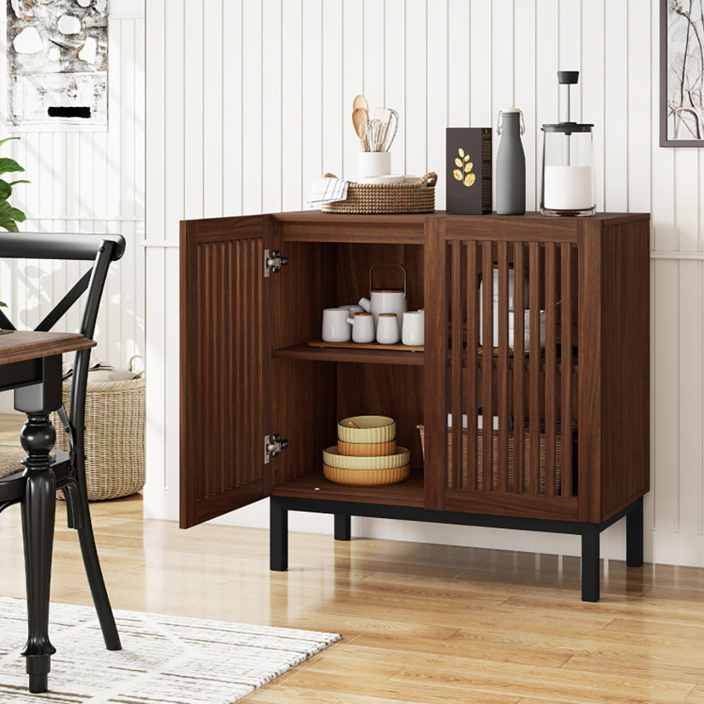 Buffet Cabinet With Storage 32 Inch Wooden Sideboard Coffee Bar Station With Adjustable Shelf Anti-toppling Devices