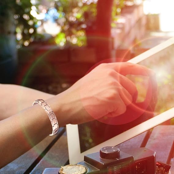 Bracelet magnétique en titane avec boîte-cadeau d'outil de réglage de taille