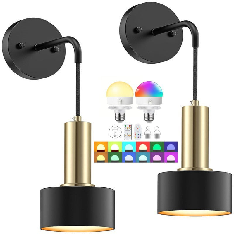 Applique murale RGB sans fil sur batterie avec télécommande, pour chambre