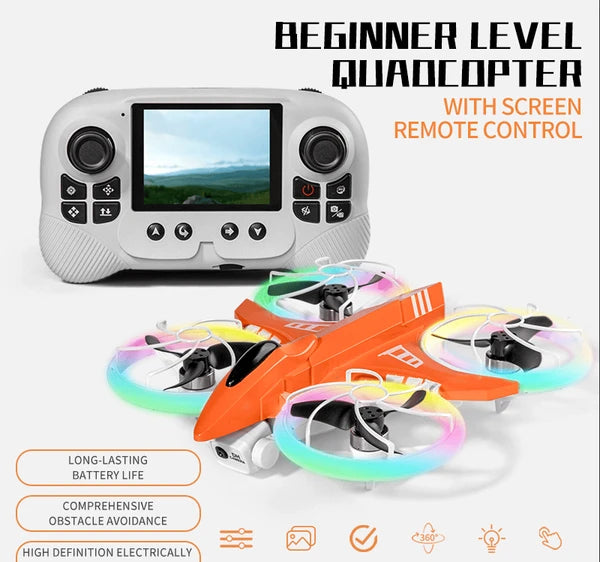 New Remote-controlled Foldable Quadcopter Drone X3 With Electric Adjustable HD Dual Cameras, Screen Remote Control, WIFI, USB Charging, Colorful Lights, Optical Flow Positioning, Stable Hovering In Th