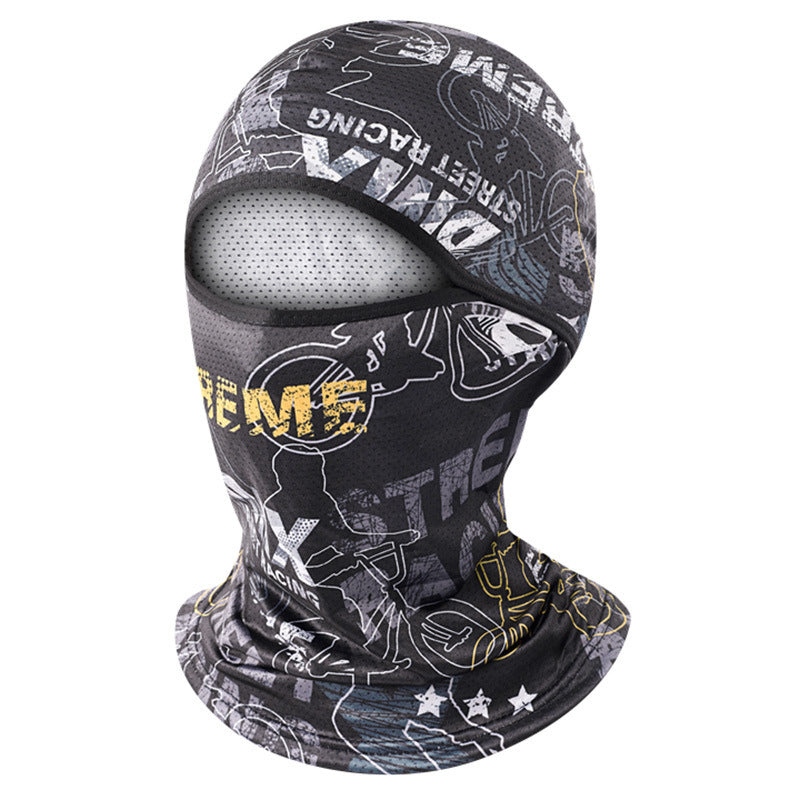 Ice silk cycling mask-printed headgear 1 black-OPP bag