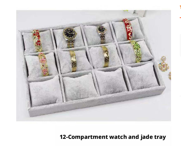 Ice velvet watch plate-gray-12 grids-1 piece