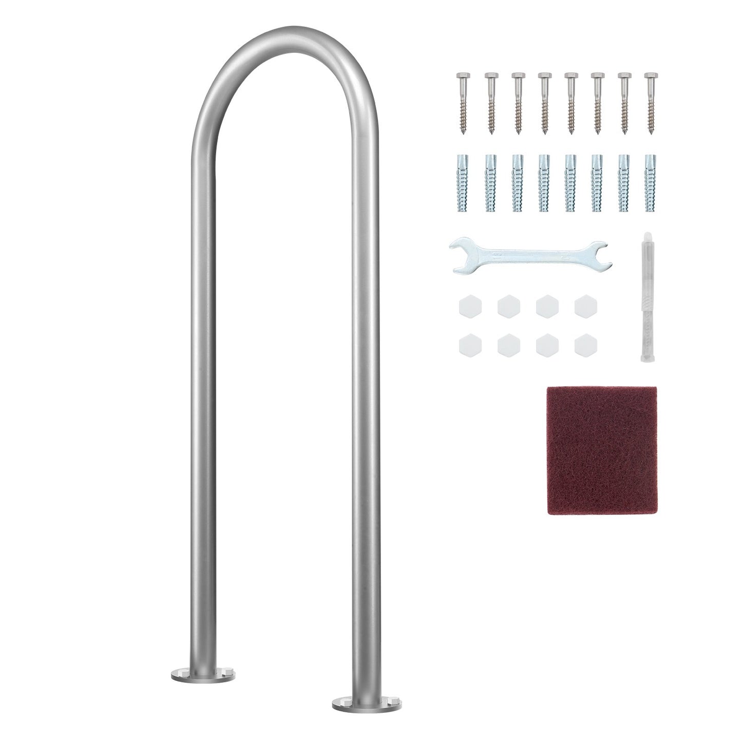 Pool Handrail 36 X 13 Inch Aluminum With Base Plate For Indoor/Outdoor