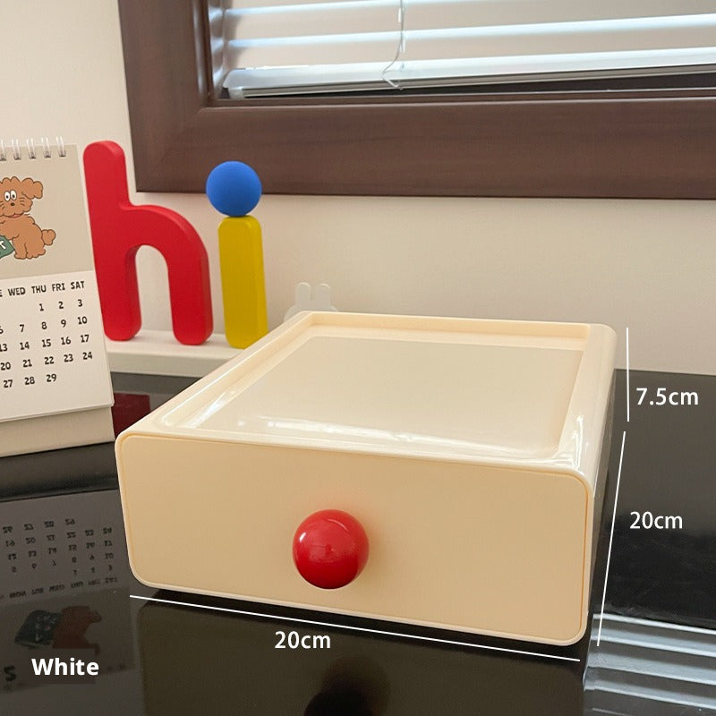 Desktop Storage Box-White-1 pack