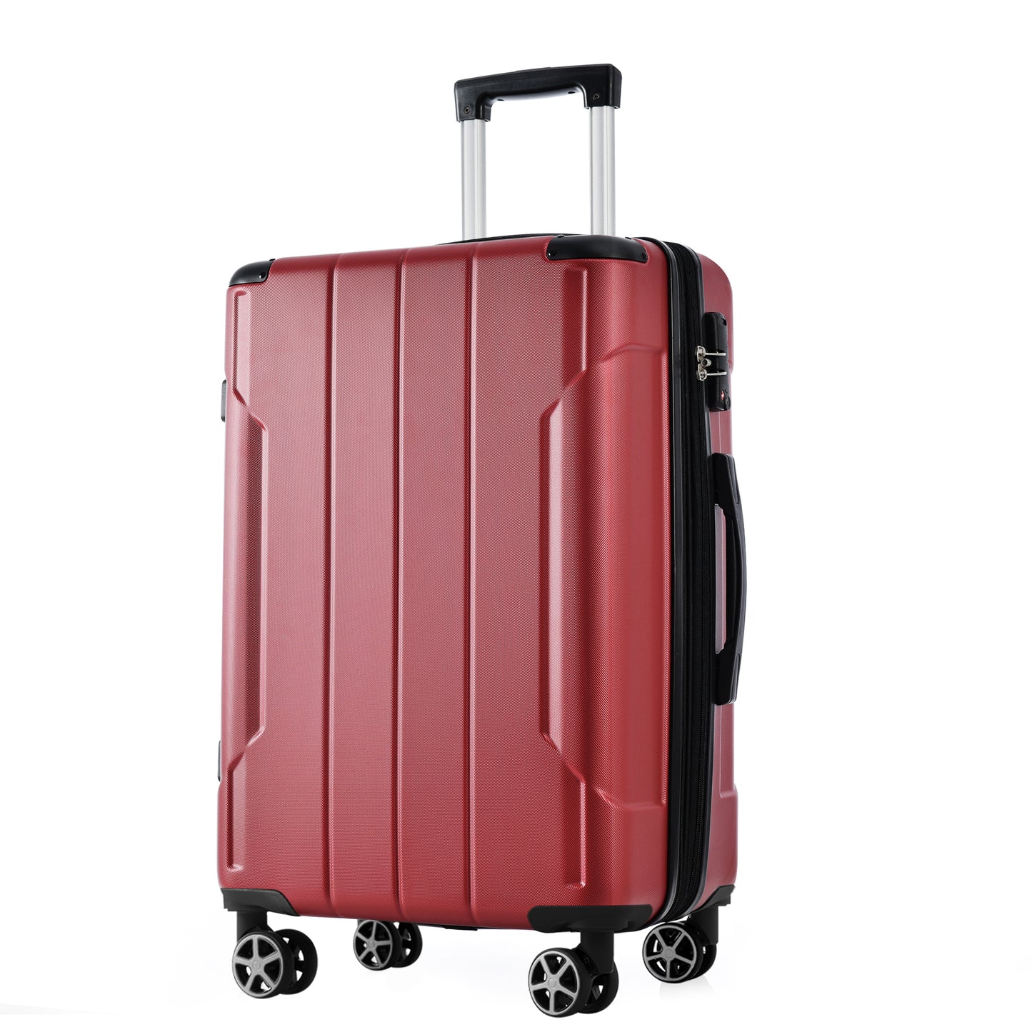 Valise rigide en ABS légère et durable, extensible 28 pouces avec doubles roues, rouge