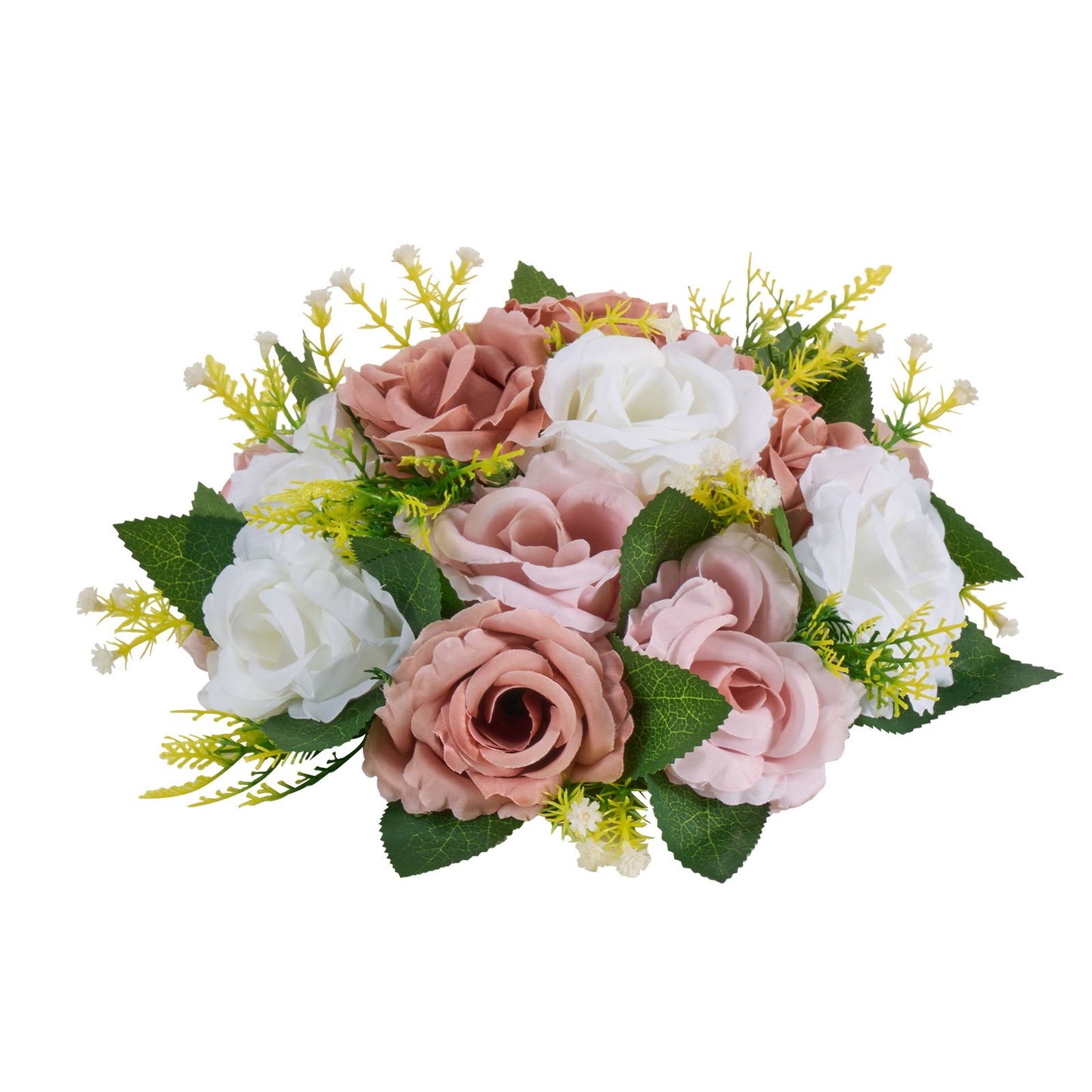 Flower Ball Arrangement Bouquet 10PCS, 9.5-Inch Diameter Artificial Flower Balls Wedding Table Centerpieces, Faux Rose Arrangements For Wedding Centerpiece Home Decoration, Pink And White Roses