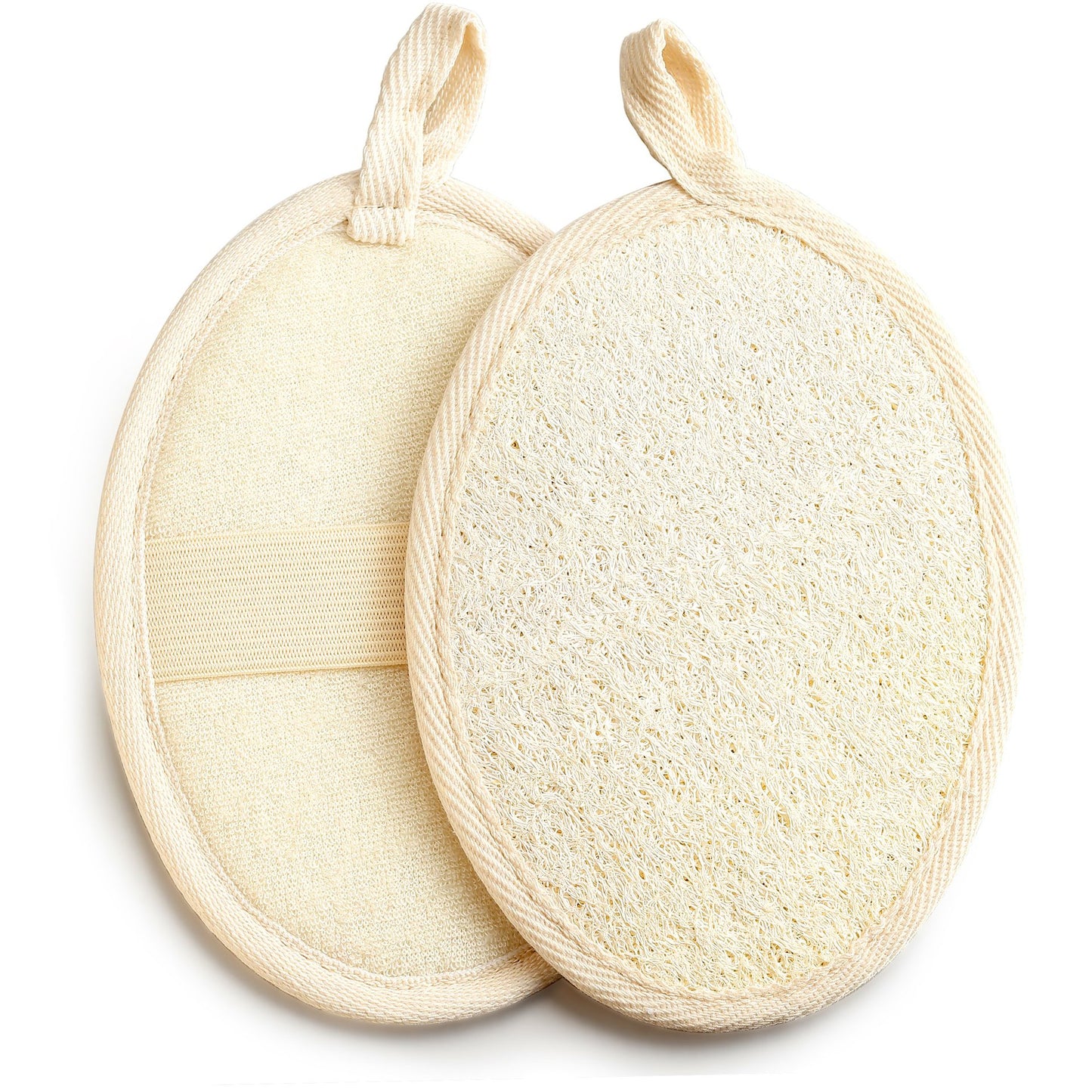 Luffa Bath Towel-Beige Edging Opp-Single