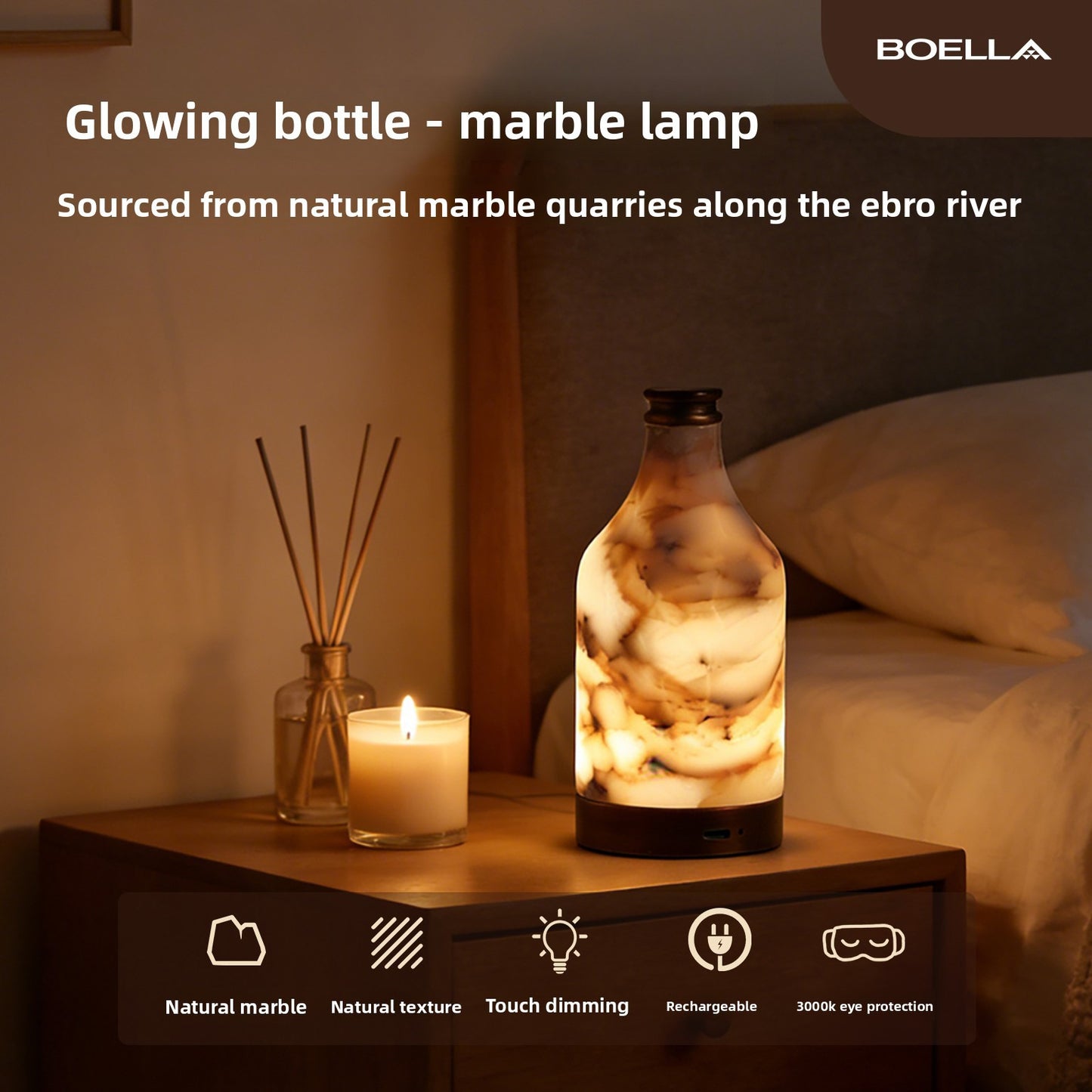 Lampe en marbre naturel Luminous Vessel