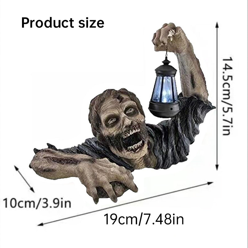 Halloween Zombie Crawl Horror Decor: Scary LED Lights, Zombie Clip Lantern, Outdoor Statue Light (1 Pc)