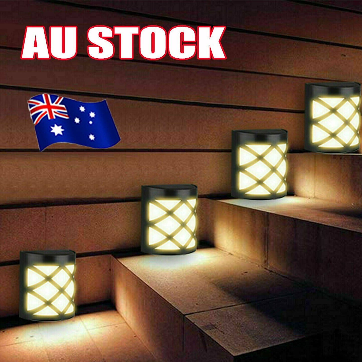 Outdoor Solar Wall Lights Door Garden Step Bright 6 LED Fence Light Path Lamp ZE-white Light
