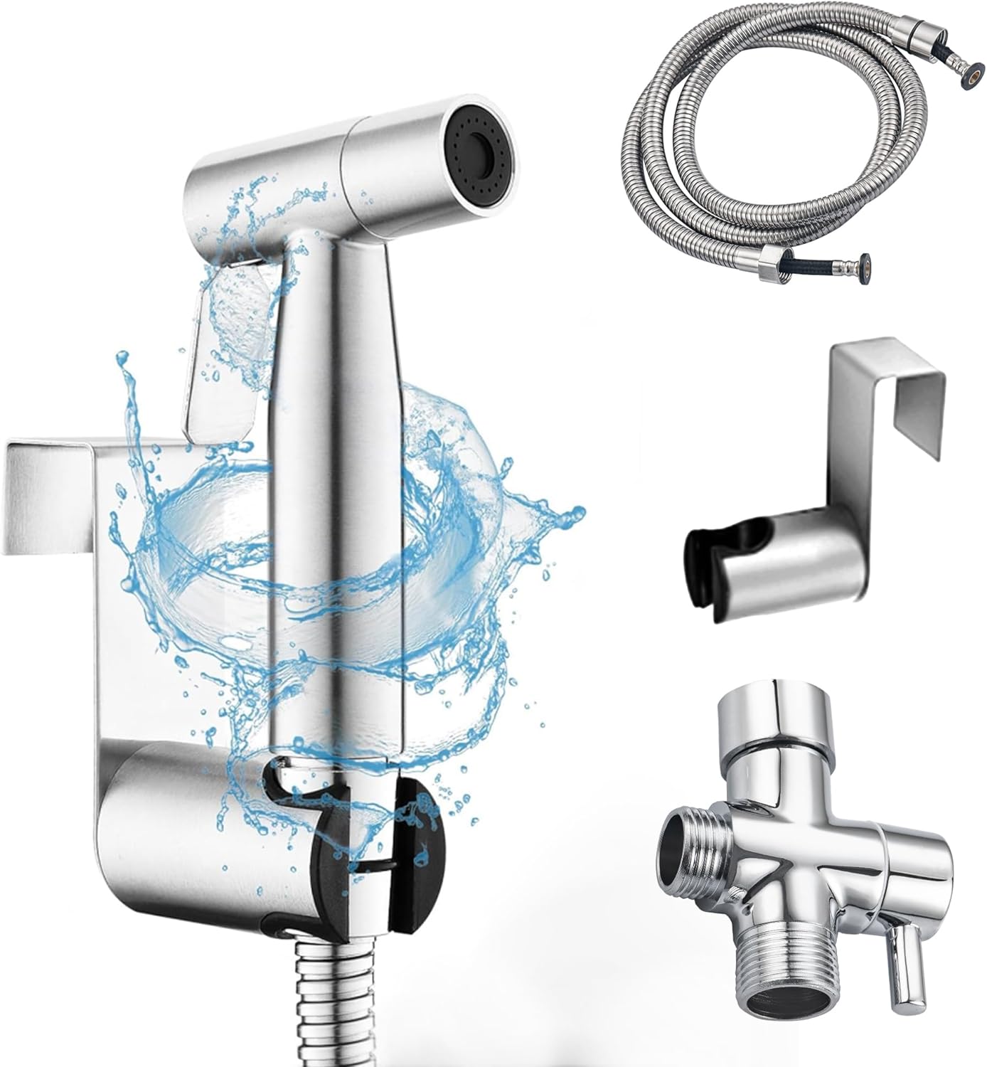 Handheld Bidet Sprayer For Toilet, Jet Sprayer For Toilet Muslim Shower, Adjustable Cloth Diaper Sprayer Bidets Attachment For Toilet, Toilet Bidet Sprayer With Bidet Hose For Feminine Wash