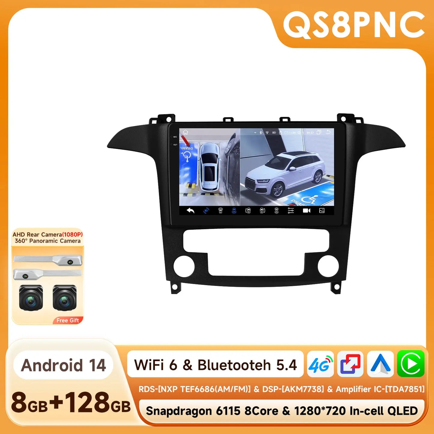 4G-LTE AI 2Din Android for Ford S Max S-MAX 2007-2015 Car Radio Multimedia Video Player Stereo Navigation GPS Carplay Autoradio