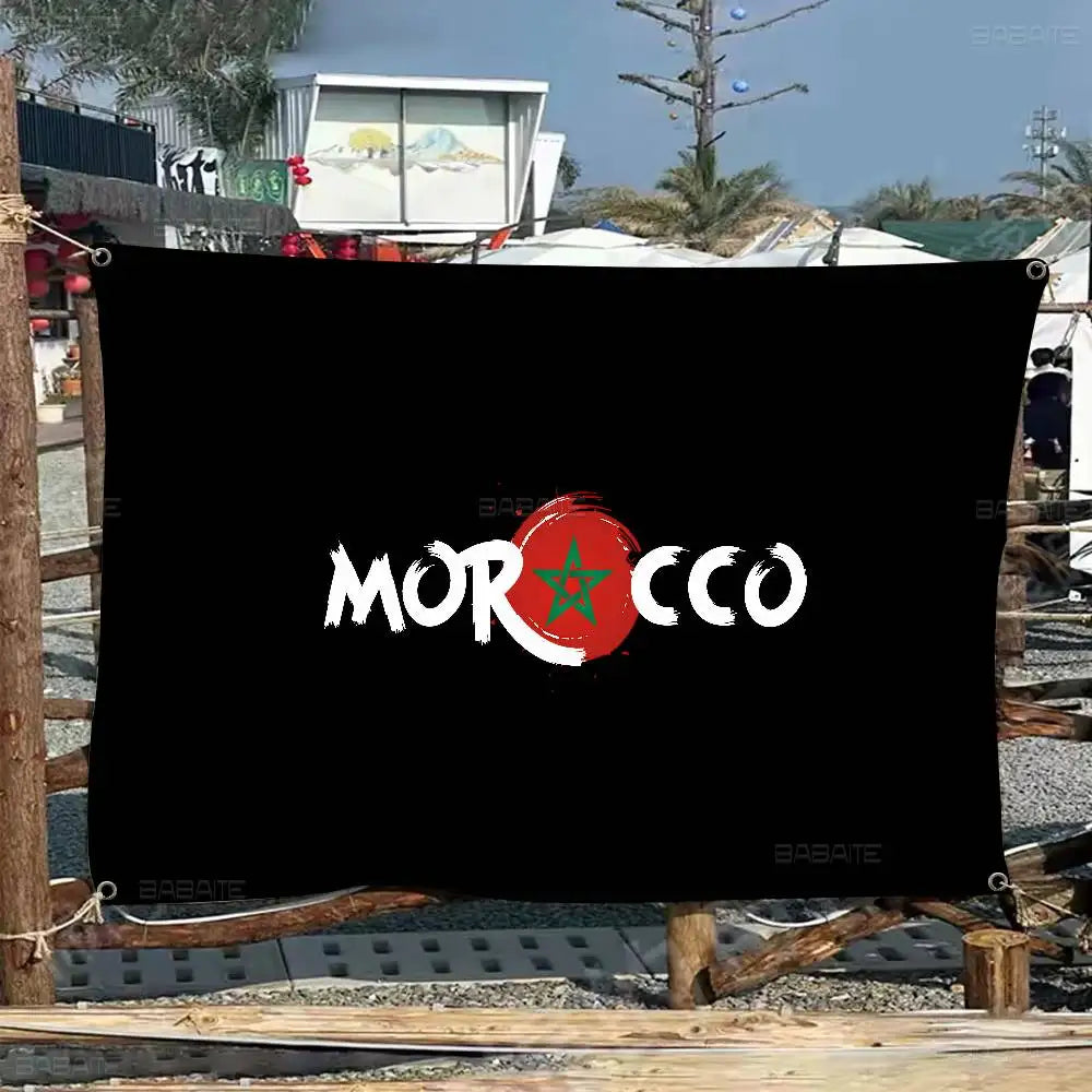 M-Morocco Flag Large Size Flags Printing Patterns Interesting Birthday Party Decorations Banner