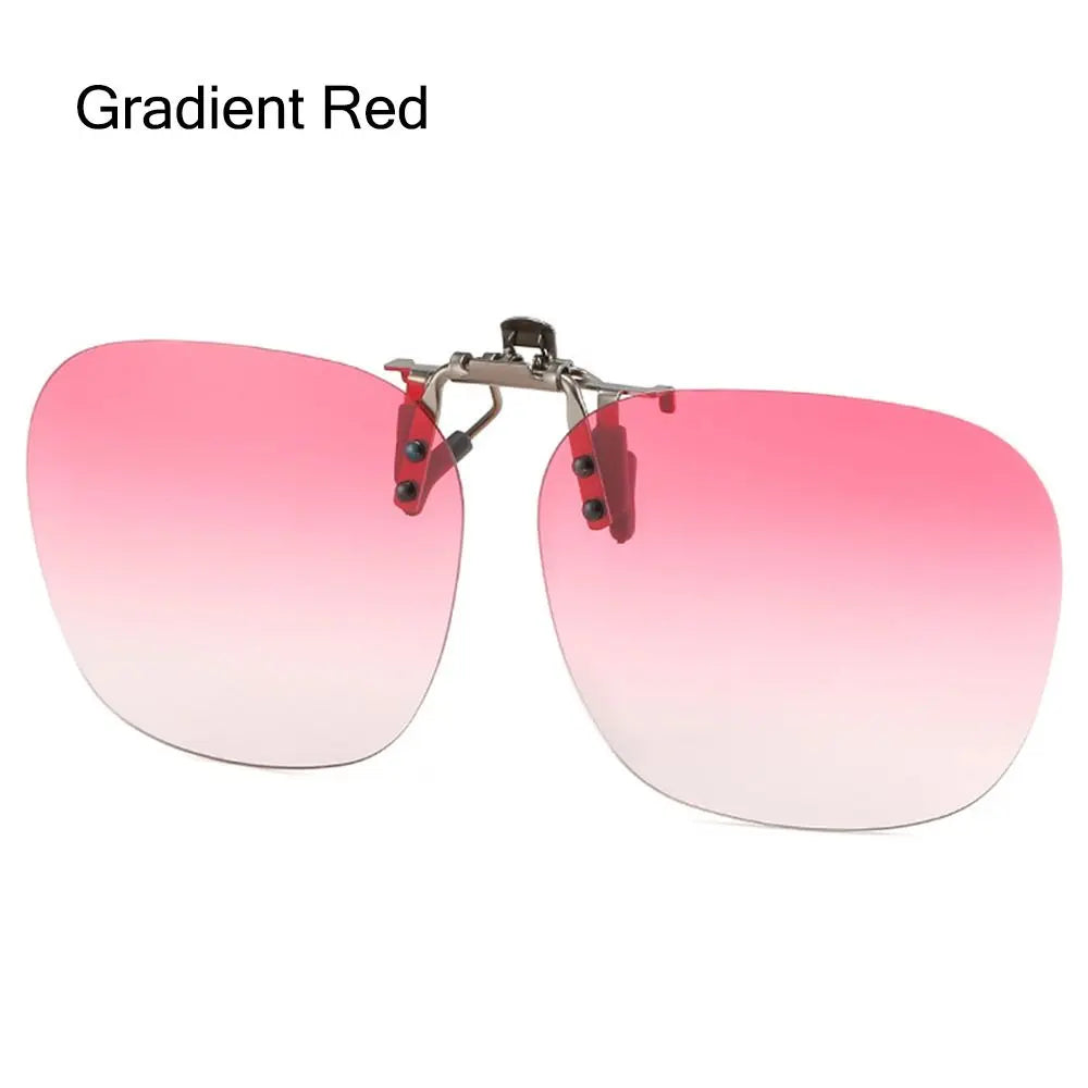 Metal Clip Clip-On Polarized Sunglasses Convenient Rimless Flip-up Sun Glasses for Prescription Glasses UV400 Polygonal Shades