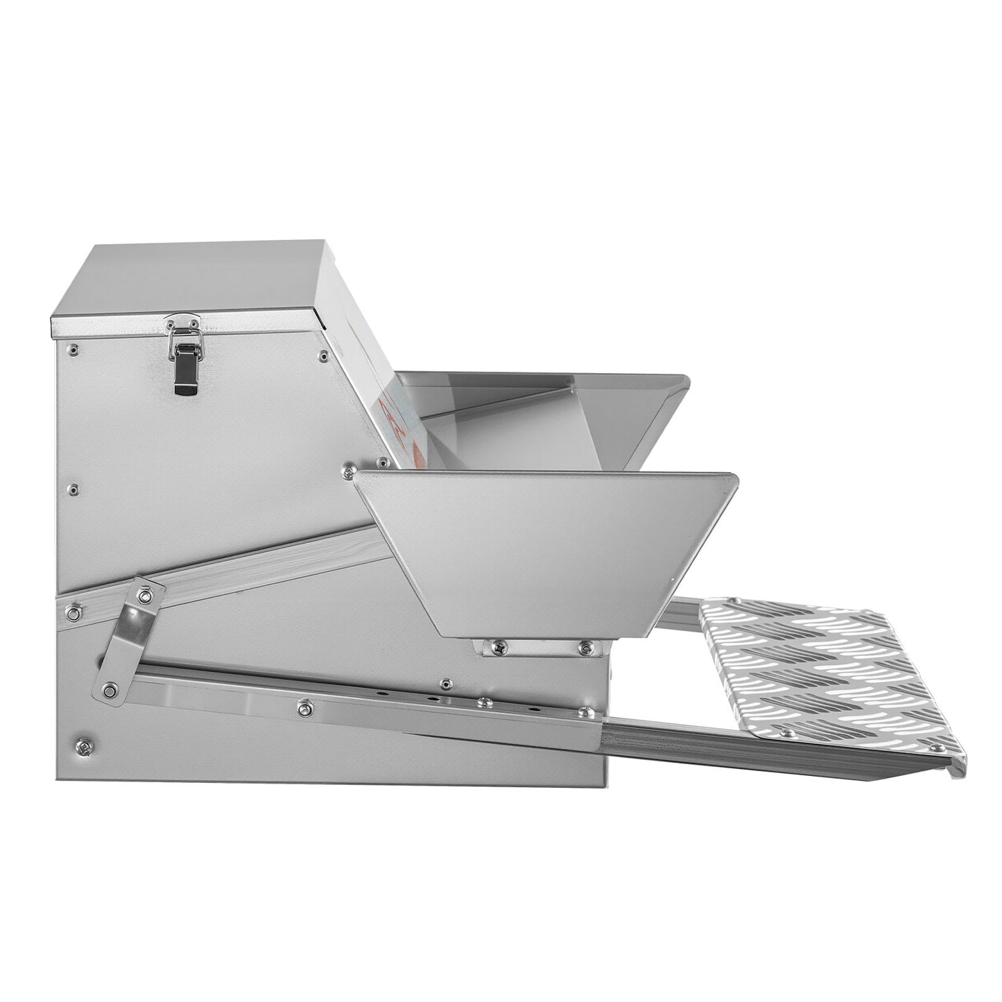 Automatic Chicken Feeder, 25 Lbs Capacity, Rainproof Treadle Poultry Feeder With Lockable Lid, No Waste, Galvanized Steel Construction, Outdoor Use, For Chicken, Bantams, Poultry, Pheasants