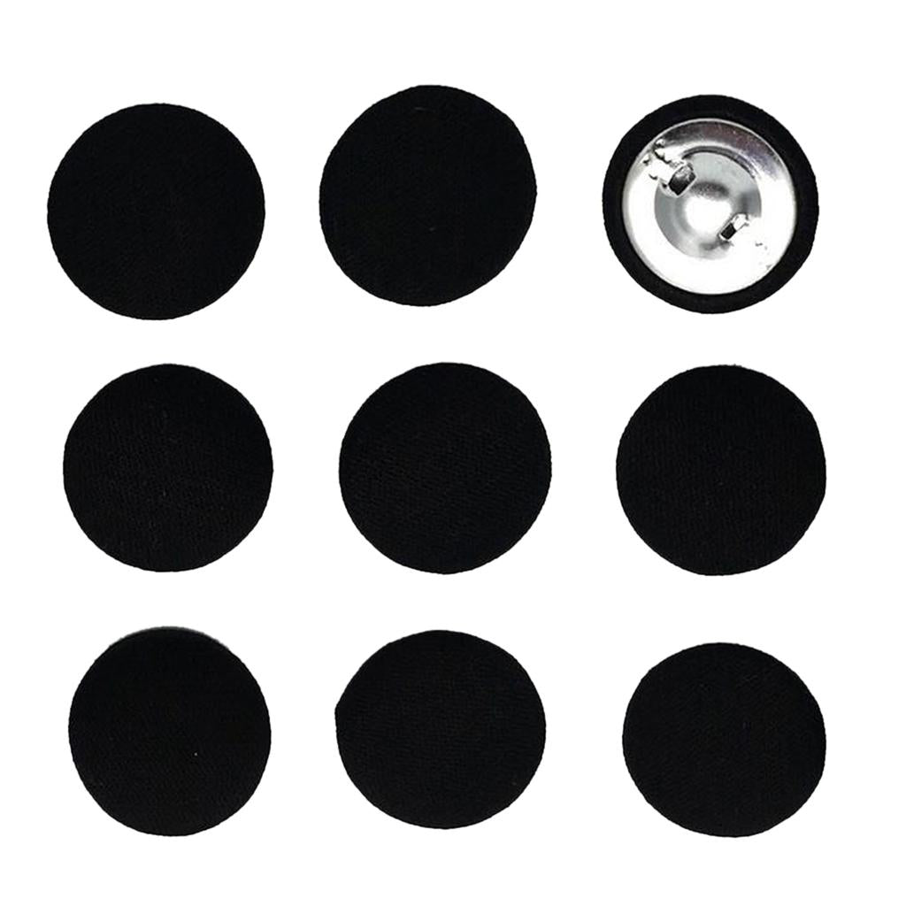 10pcs Cotton Fabric Covered Buttons Sewing Accessories For Garment Black