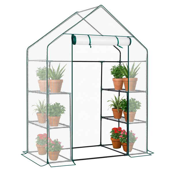Mini Serre de Jardin avec Housse PE - 4 Étagères
