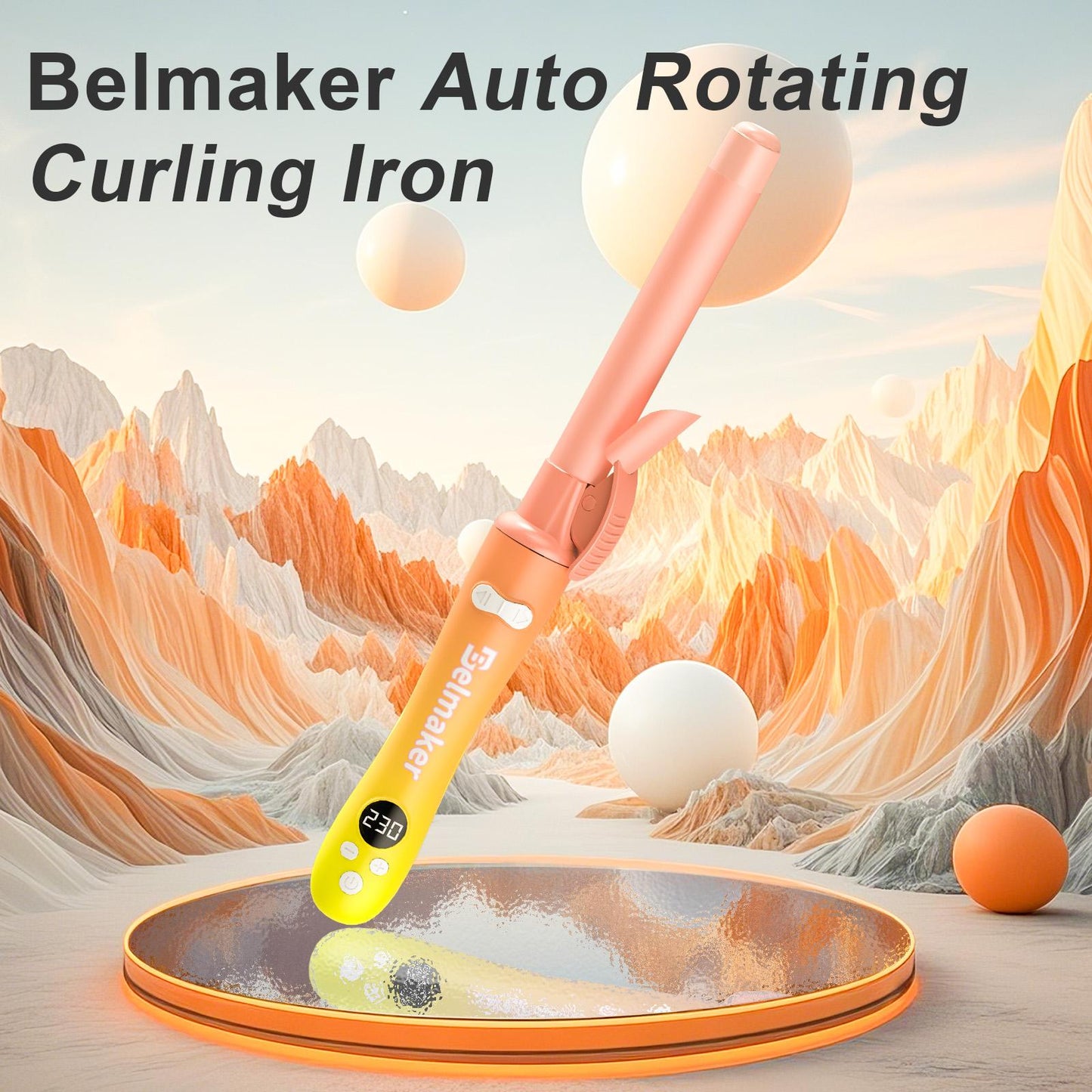 Iridescent Rotating Curling Iron Ceramic Curling Iron Suitable For All Hair Types Perfect For Gifting
