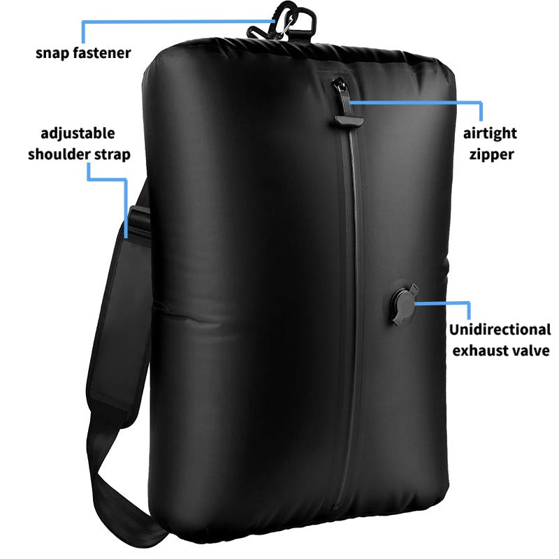 Black Shoulder Strap Compression Bag, Adjustable Shoulder Strap Design, Easy To Carry, Waterproof And Moisture-proof Portable Clothing Storage Bag For Travel And Family Organization
