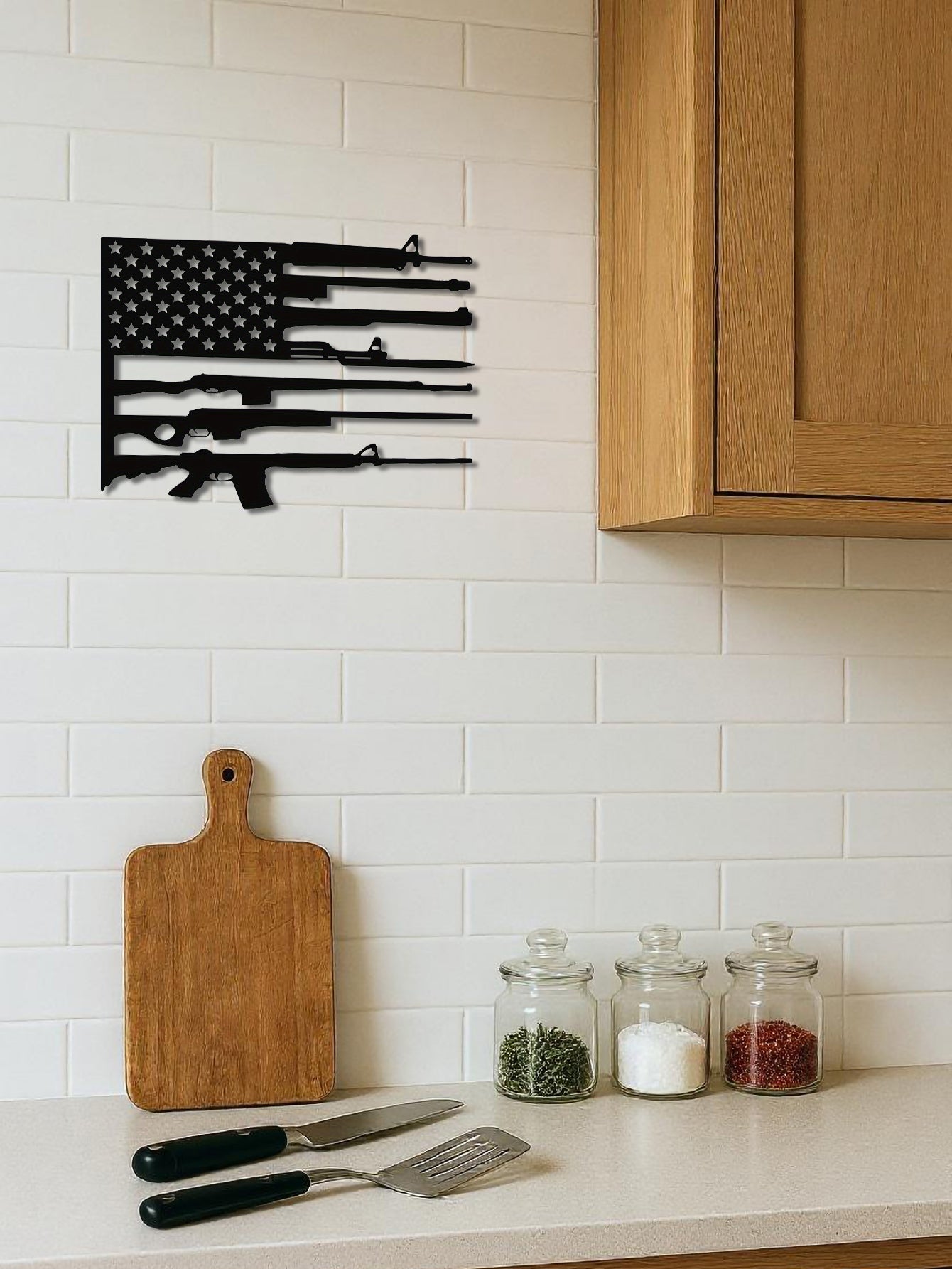 Tailor-Made American Flag Metal Wall Ornament,For Lovers Of Patriotic Interior
