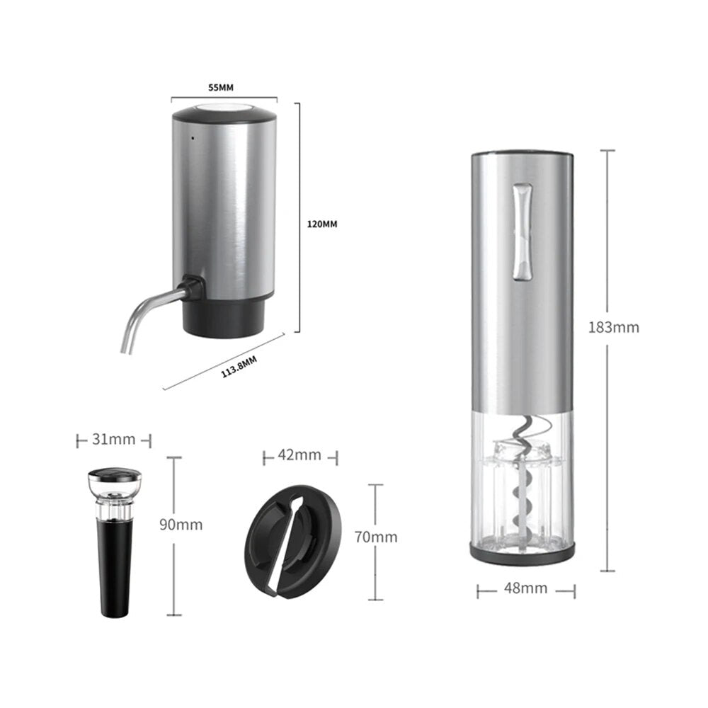 4 In 1 Electric Decanter Set Easy To Clean New Pneumatic Intelligent And Fast Electronic Red Wine Automatic Opener Dispenser