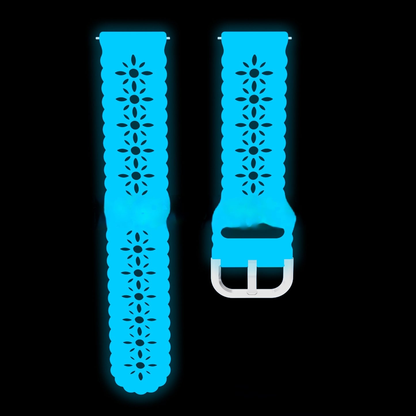 Hollow-out Plum Blossom Silicone Watch Strap