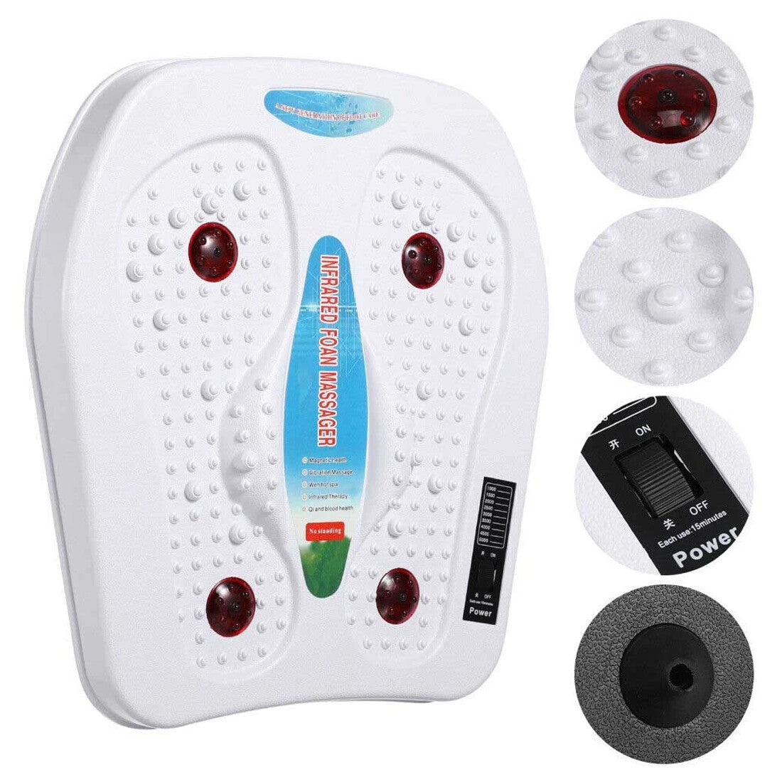 UK New Foot Leg Vibration Blood Circulation Booster Feet Massager With Heated 9 Mode