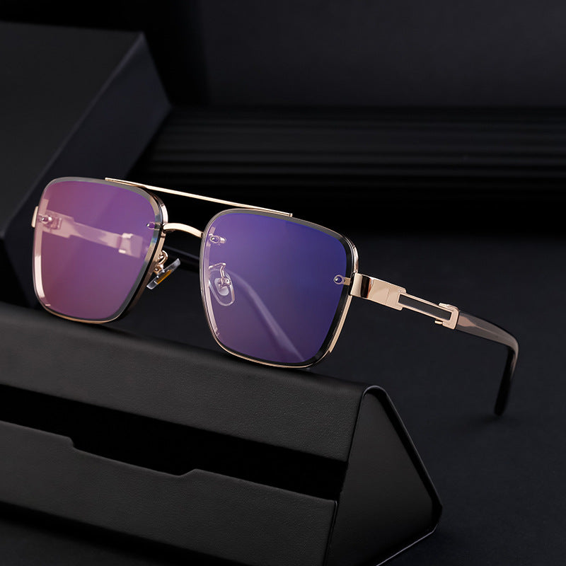 Retro Square Frame High-End Mens Sun Protection Sunglasses